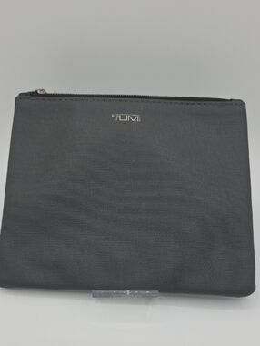 TUMI For DELTA Tumi Black Toiletry Pouch with Silver Logo